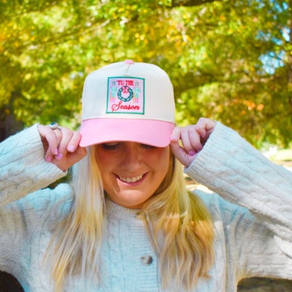 TIS the SEASON Holiday Christmas GREEN Nutcracker Trucker Hat NEW Snapback